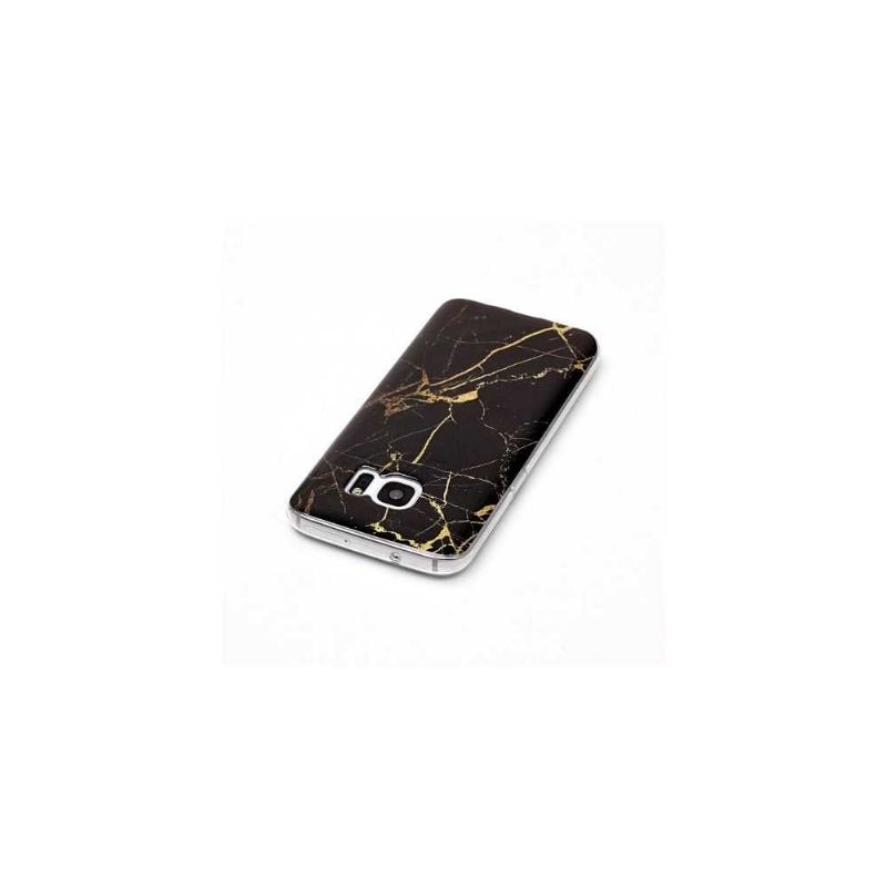 Cover Samsung Galaxy S7 Marmor - Sort / Guld