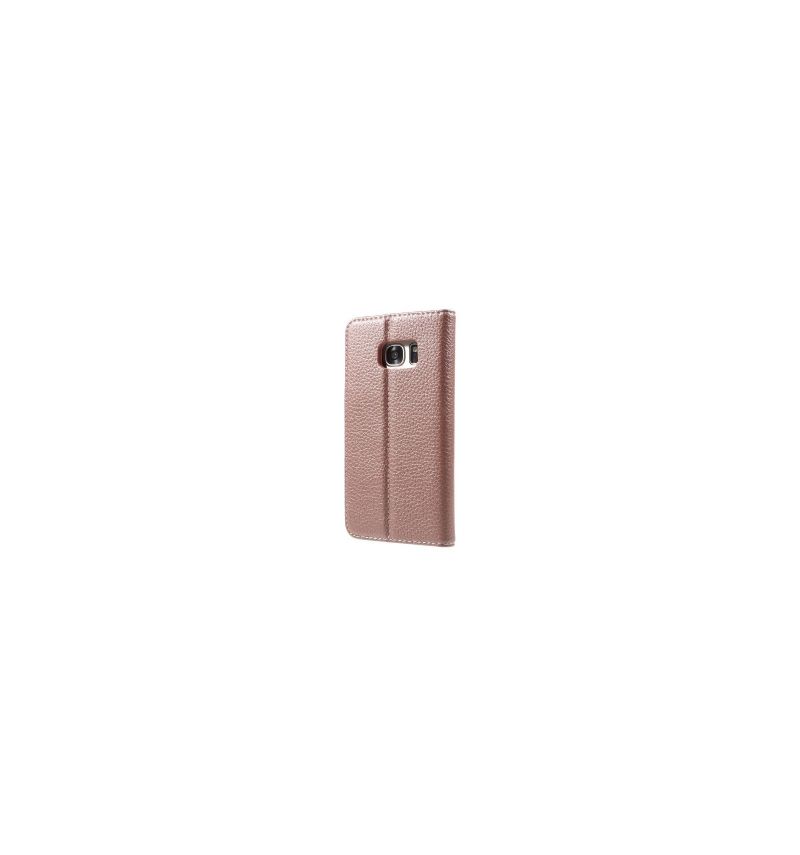 Flip Cover Samsung Galaxy S7 Anti-fald Litchi Texture Læder - Rose Guld