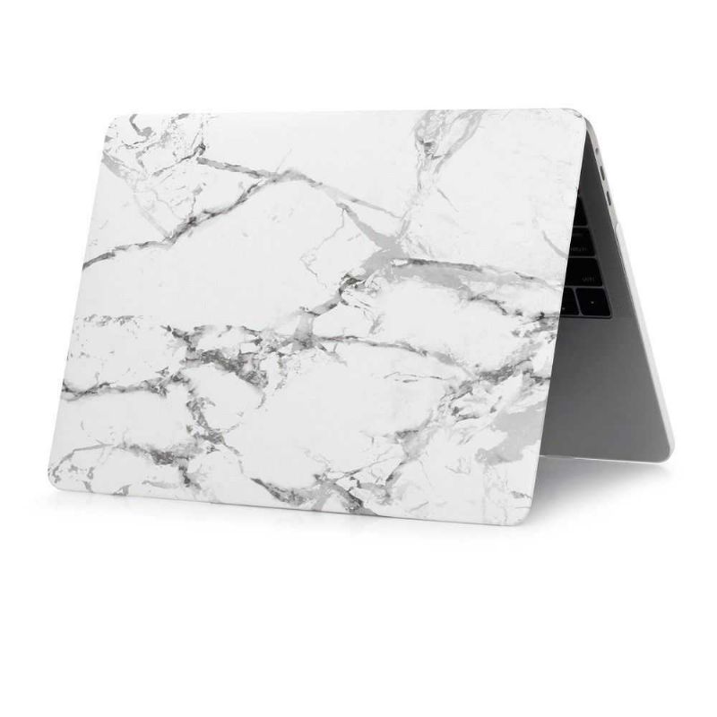 Macbook Pro 13 Taske / Marble Touch Bar - Hvid