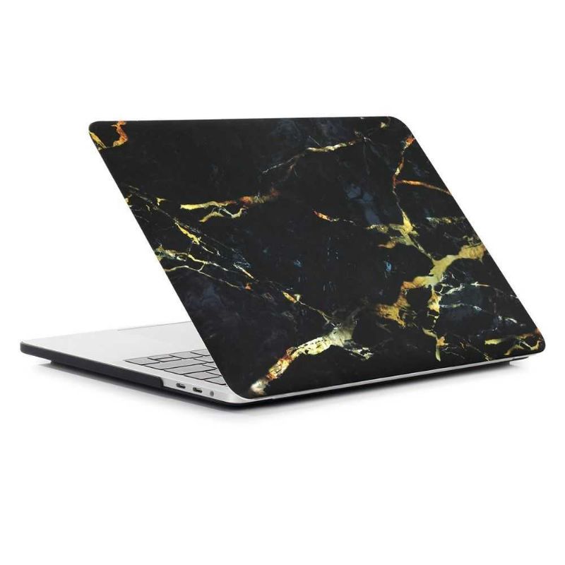 Macbook Pro 13 Taske / Marble Touch Bar - Sort / Guld