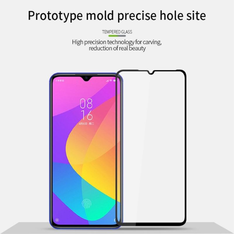 Xiaomi Mi A3 - Fuld Størrelse Hærdet Glas Skærmbeskytter - Sort