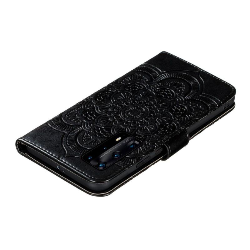 Flip Cover Huawei P40 Pro+ Mandala Kortholder - Sort