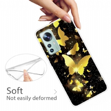 Cover Xiaomi 12 Pro Guldsommerfugle Illustration