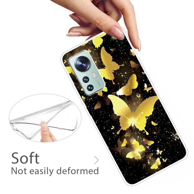 Cover Xiaomi 12 Pro Guldsommerfugle Illustration