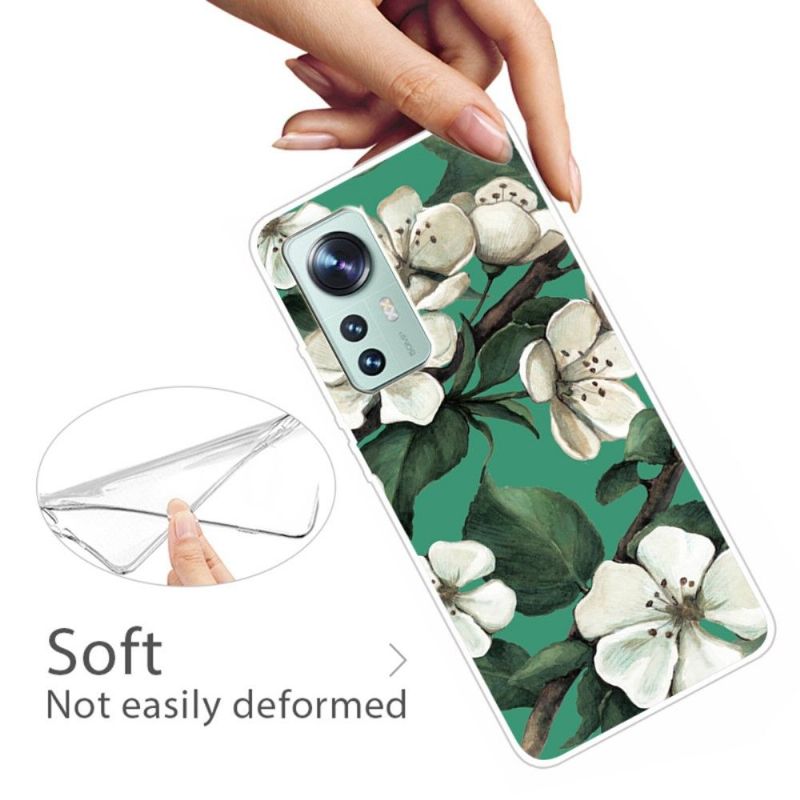 Cover Xiaomi 12 Pro Hvide Blomster