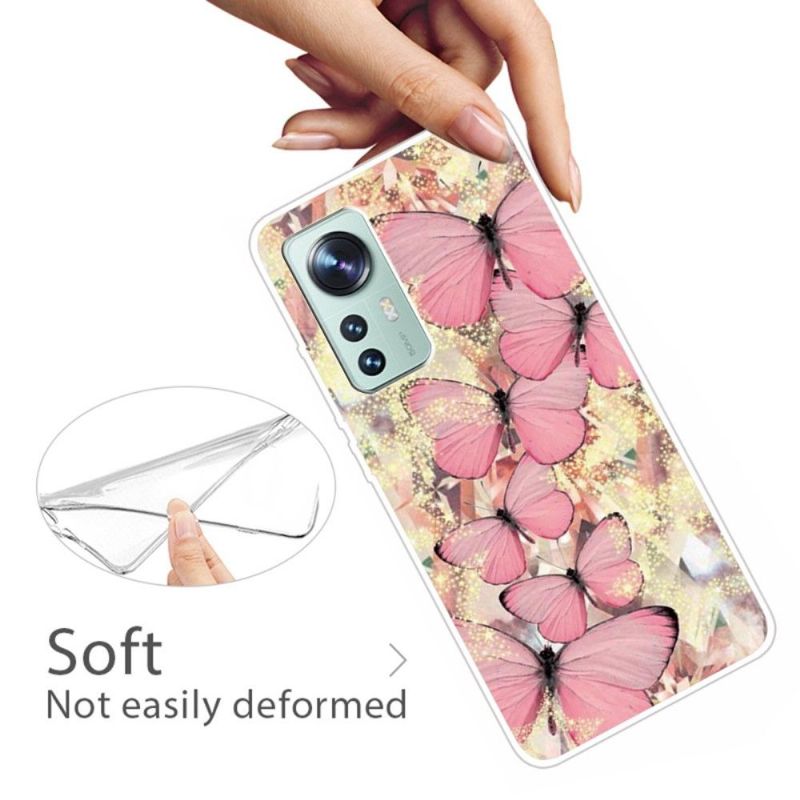 Cover Xiaomi 12 Pro Pink Sommerfugle