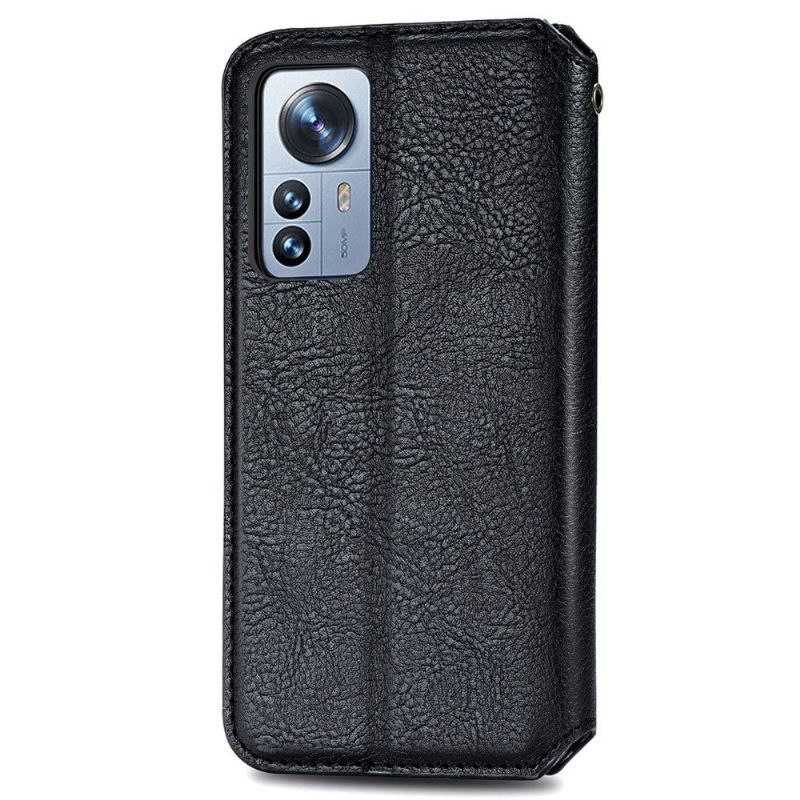 Flip Cover Xiaomi 12 Pro Anti-fald Kub Design Kortholder