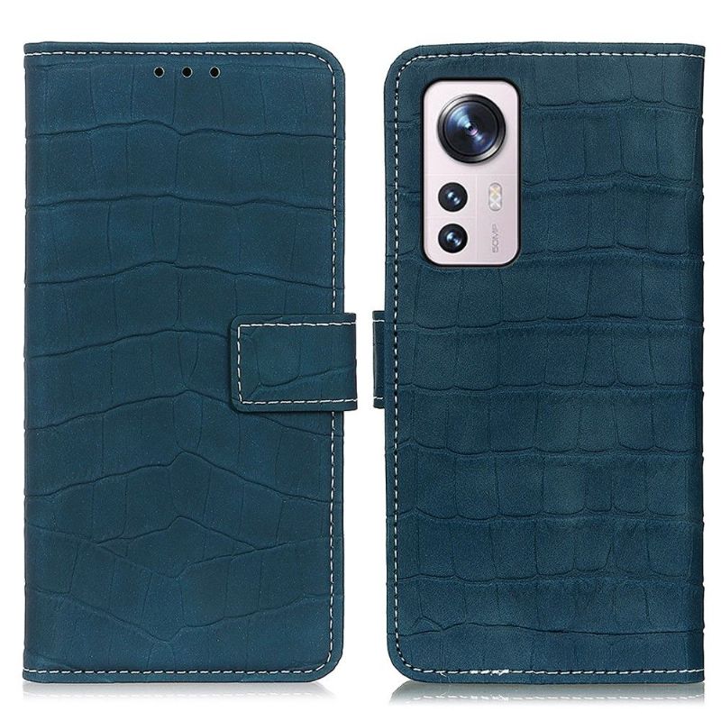 Flip Cover Xiaomi 12 Pro Hemming Croco Look Syning