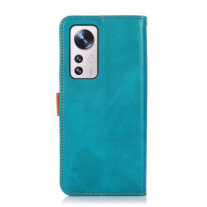 Flip Cover Xiaomi 12 Pro Hemming Khazneh Bicolor Imiteret Læder