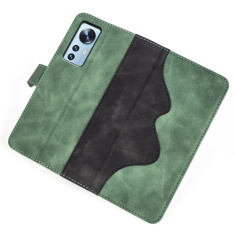 Flip Cover Xiaomi 12 Pro Læder Cover Bicolor Folio Stand