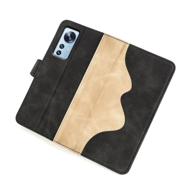 Flip Cover Xiaomi 12 Pro Læder Cover Bicolor Folio Stand