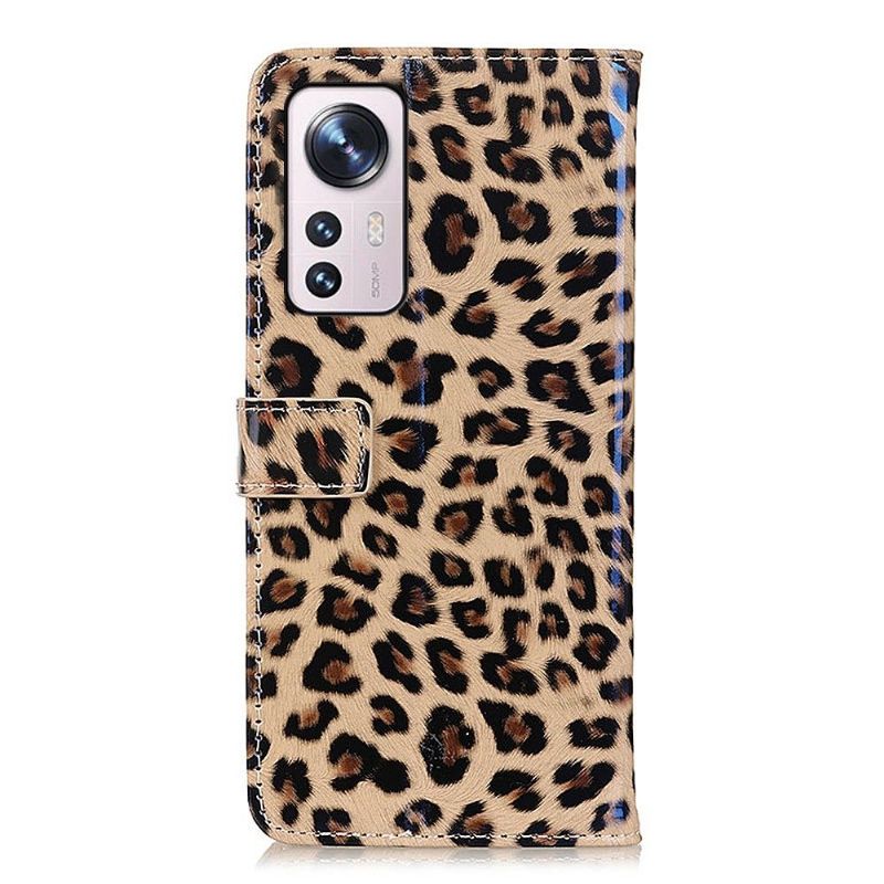 Flip Cover Xiaomi 12 Pro Leopardstil I Imiteret Læder