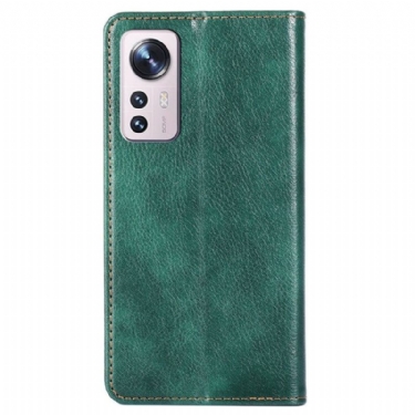 Mobilcover Xiaomi 12 Pro Flip Cover Rent Kunstlæder