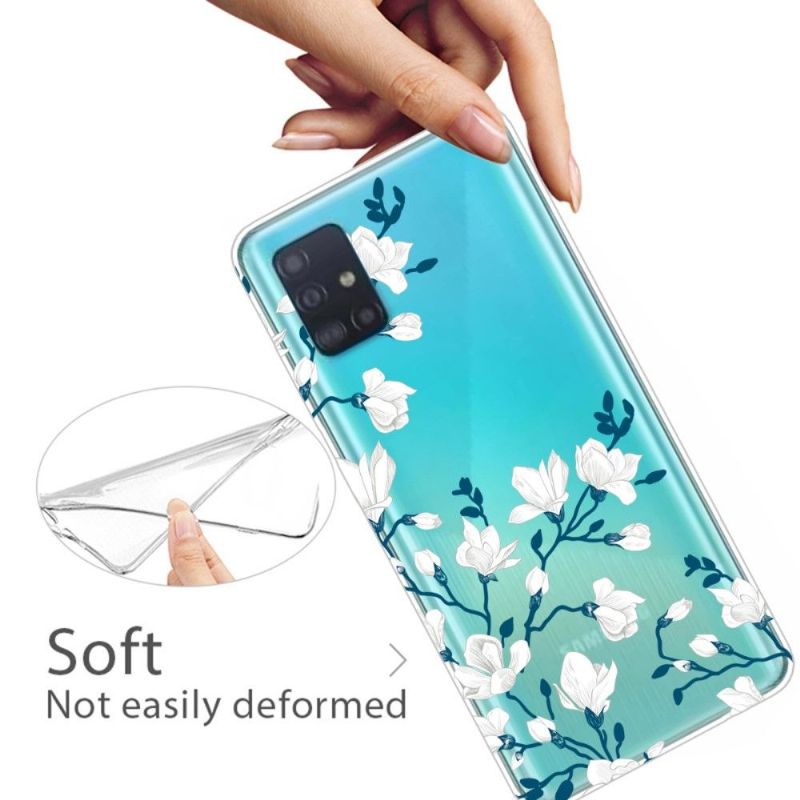 Cover Samsung Galaxy A51 Anti-fald Hvide Blomster