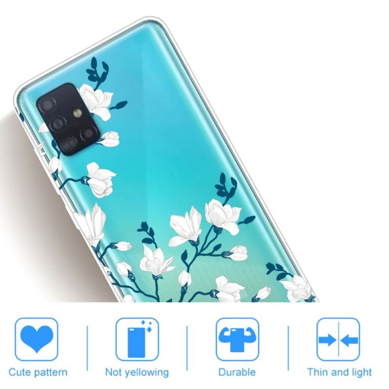 Cover Samsung Galaxy A51 Anti-fald Hvide Blomster