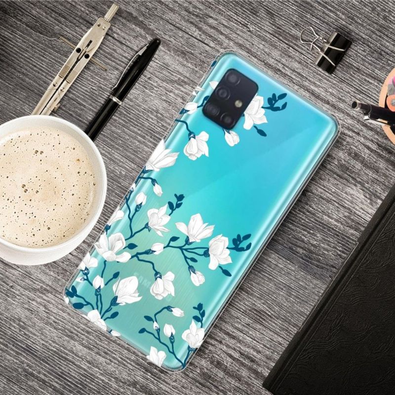 Cover Samsung Galaxy A51 Anti-fald Hvide Blomster