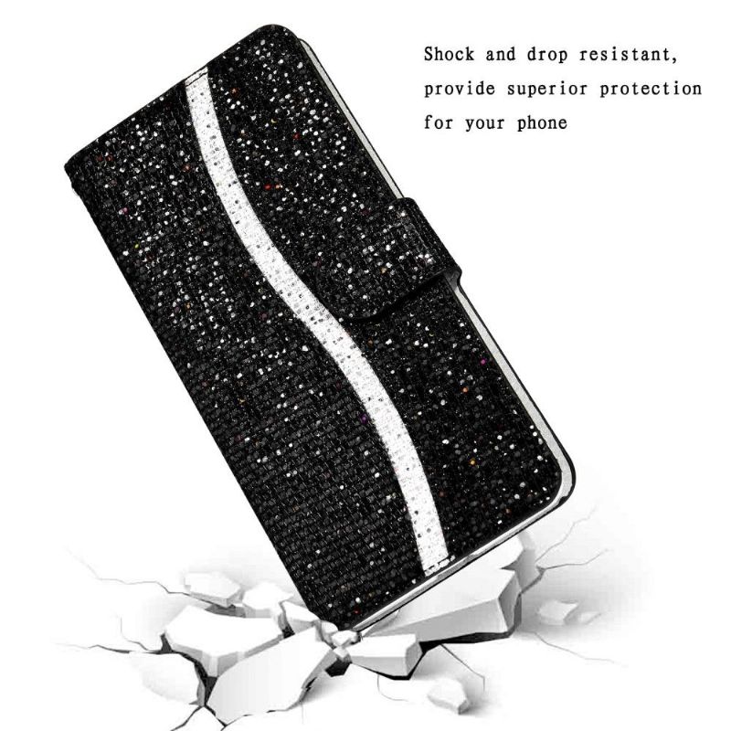 Flip Cover Samsung Galaxy A51 Glitterkortholder