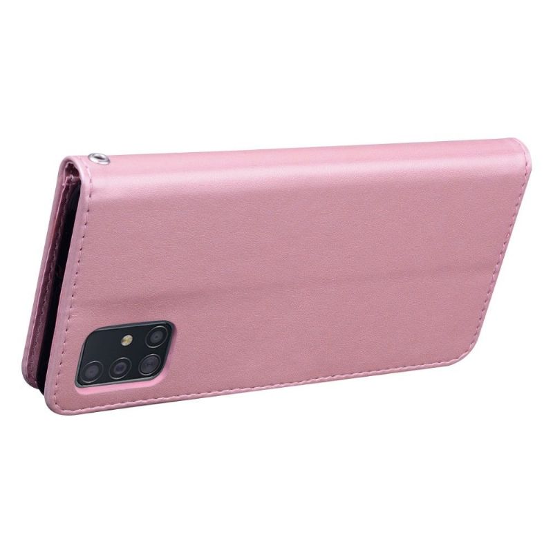 Flip Cover Samsung Galaxy A51 Imiteret Læder Rose Mønster