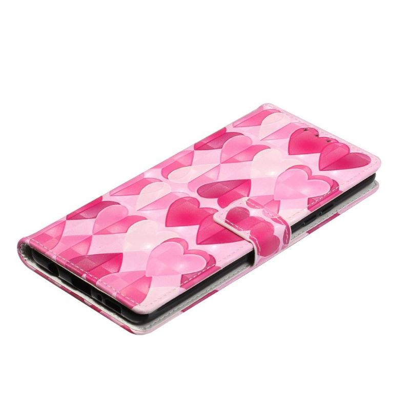 Læder Cover Samsung Galaxy A51 Hjerter