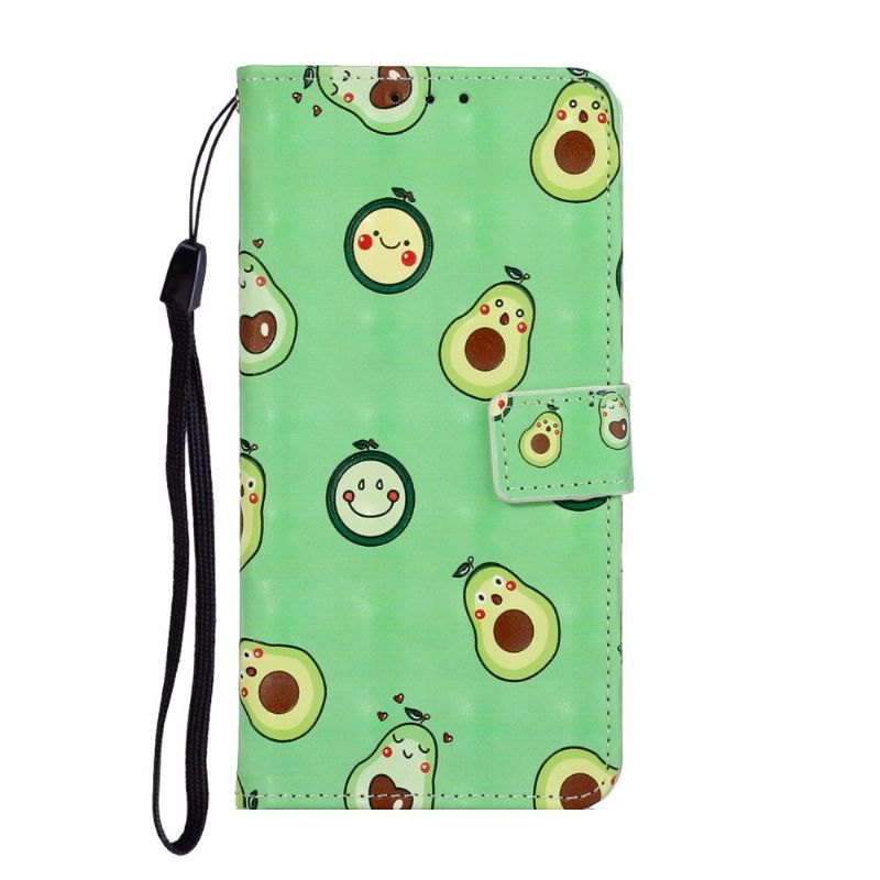 Læder Cover Samsung Galaxy A51 Kawaii Avocado