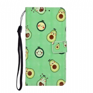 Læder Cover Samsung Galaxy A51 Kawaii Avocado