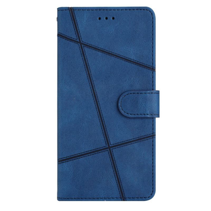 Flip Cover Google Pixel 7A Med Snor Stribede Geometriske Linjer