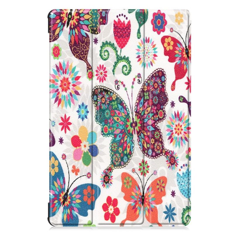 Cover Samsung Galaxy Tab S6 Anti-fald Flip Cover Kloge Sommerfugle Og Blomster