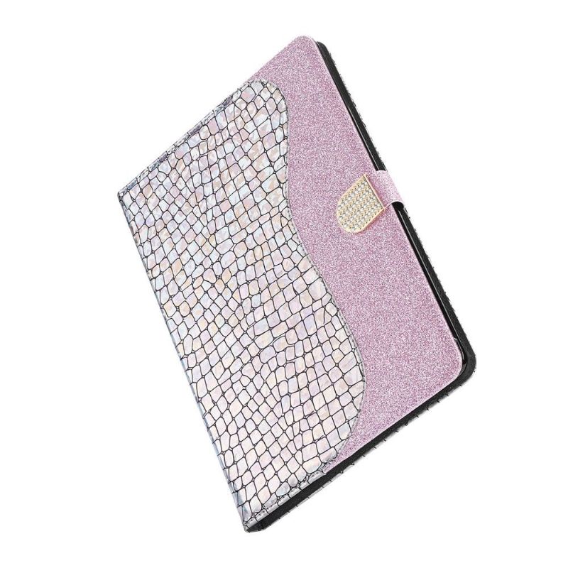 Flip Cover Samsung Galaxy Tab S6 Glamour Croc-effekt Pailletter