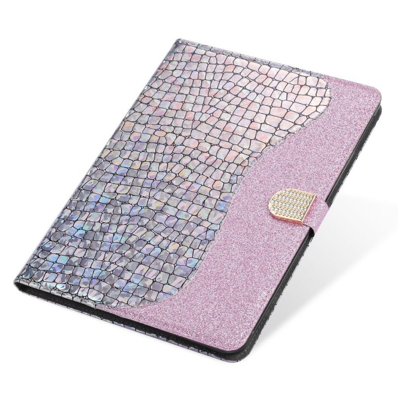 Flip Cover Samsung Galaxy Tab S6 Glamour Croc-effekt Pailletter