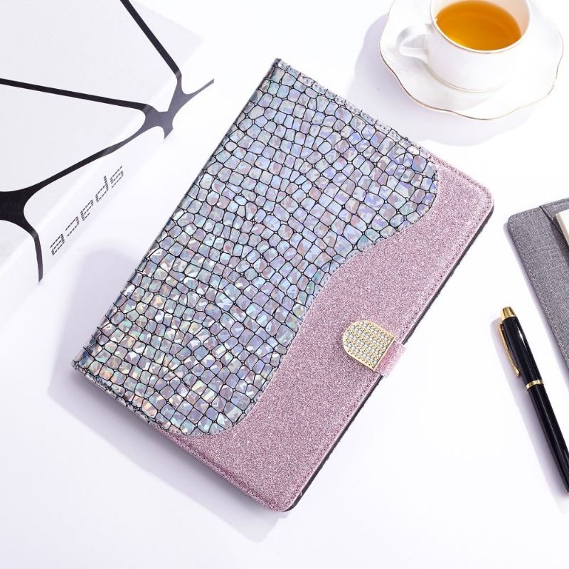 Flip Cover Samsung Galaxy Tab S6 Glamour Croc-effekt Pailletter