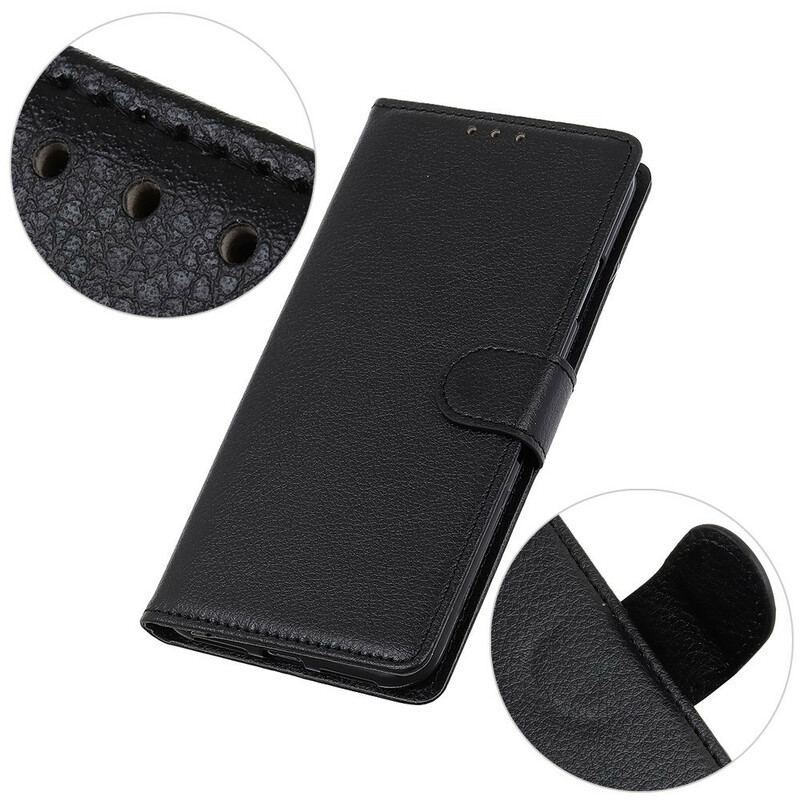 Flip Cover Asus Zenfone 7 / 7 Pro Litchi Tekstur