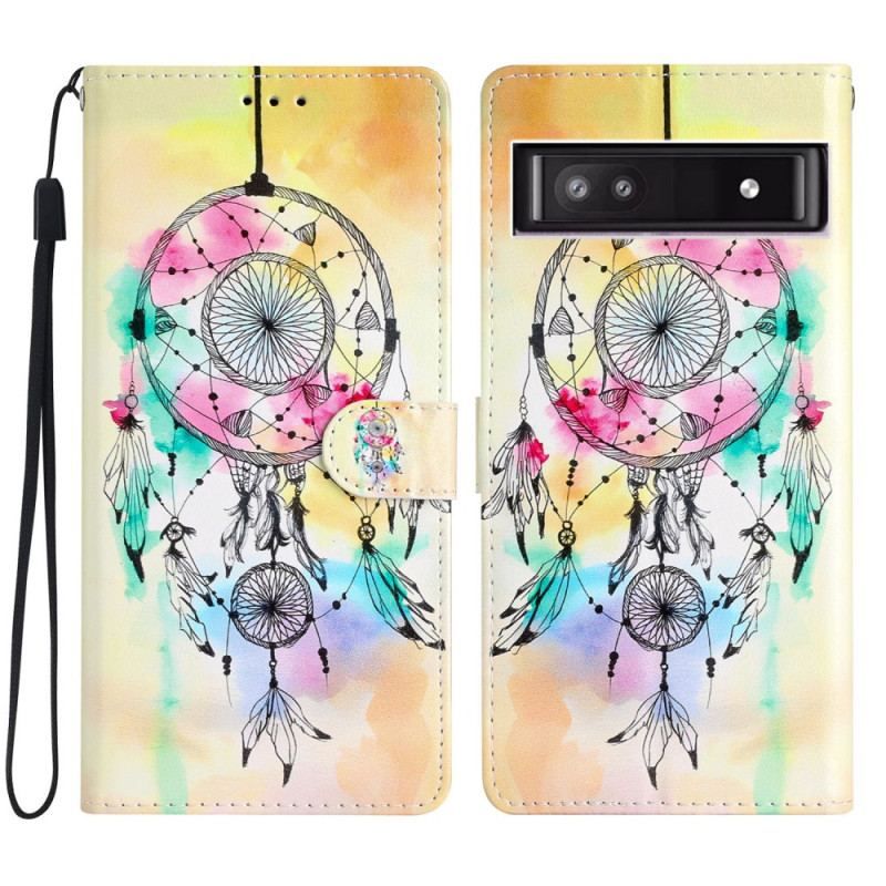 Flip Cover Google Pixel 7A Med Snor Strap Dream Catcher