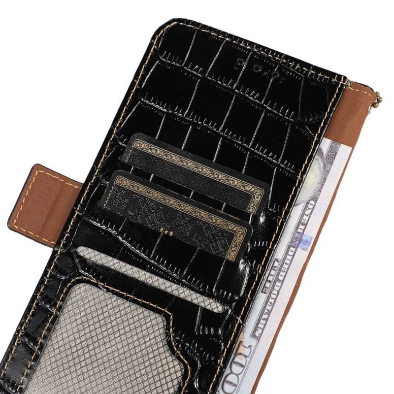 Flip Cover Honor 70 Crocodile Style Rfid