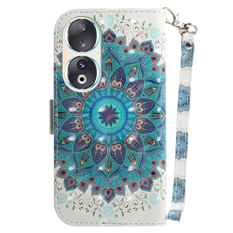 Flip Cover Honor 90 Med Snor Grafisk Mandala Med Rem