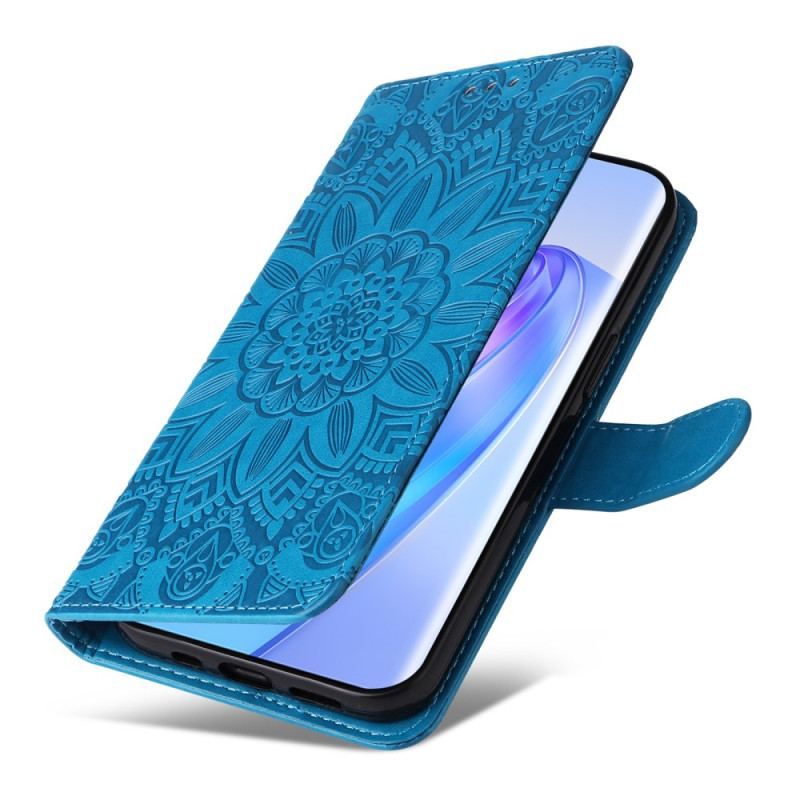 Flip Cover Honor Magic 5 Lite Mandala Sun Med Snor