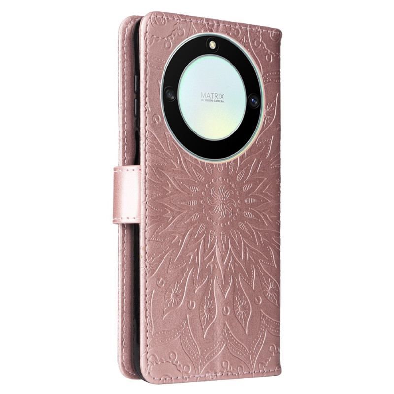 Flip Cover Honor Magic 5 Lite Mandala Sun Med Snor