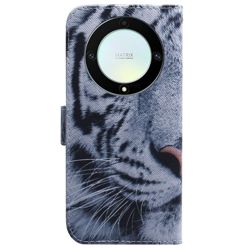 Flip Cover Honor Magic 5 Lite Med Snor Strappy White Tiger