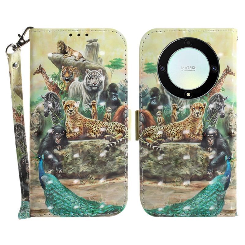 Flip Cover Honor Magic 5 Lite Med Snor Thong Safari Dyr