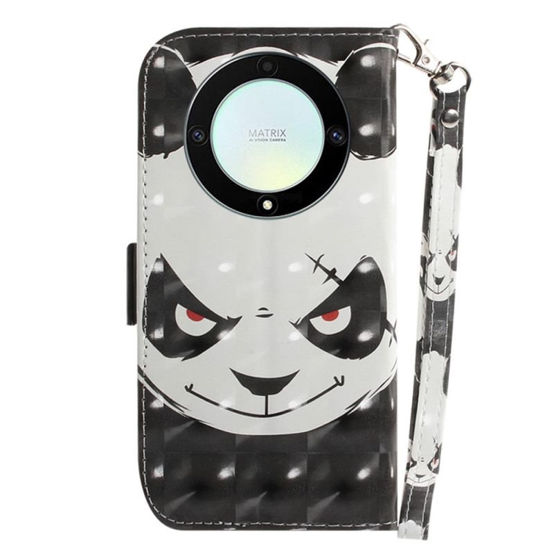 Flip Cover Honor Magic 5 Lite Med Snor Vred Panda Med Snor