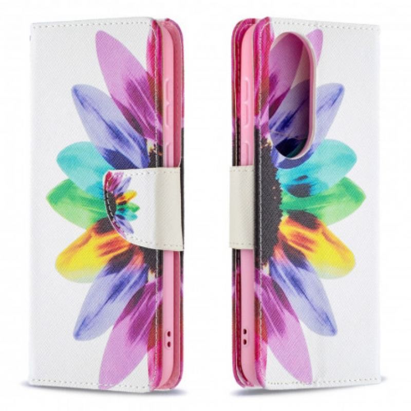 Flip Cover Huawei P50 Akvarel Blomst