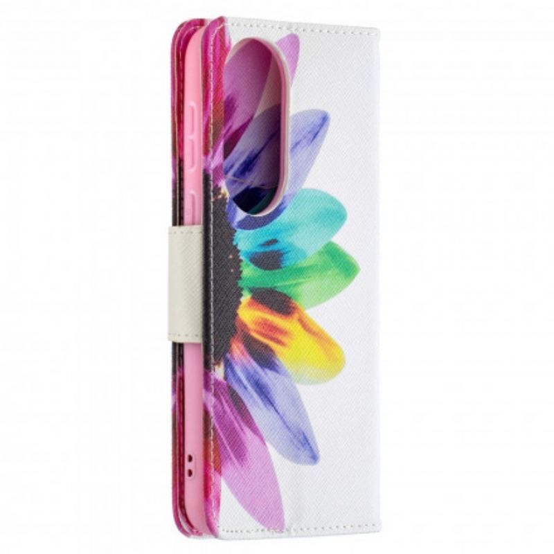 Flip Cover Huawei P50 Akvarel Blomst