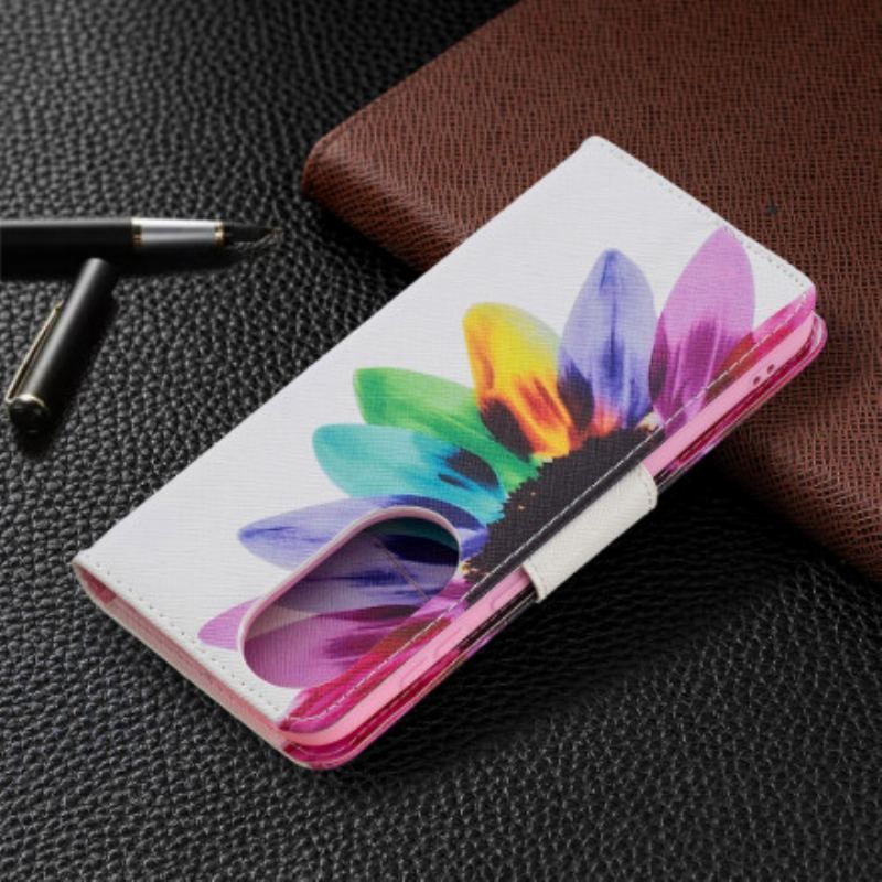 Flip Cover Huawei P50 Akvarel Blomst