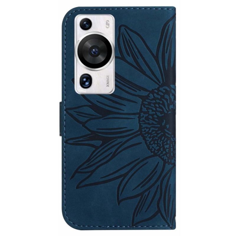 Flip Cover Huawei P60 Pro Solsikke Og Skulderrem