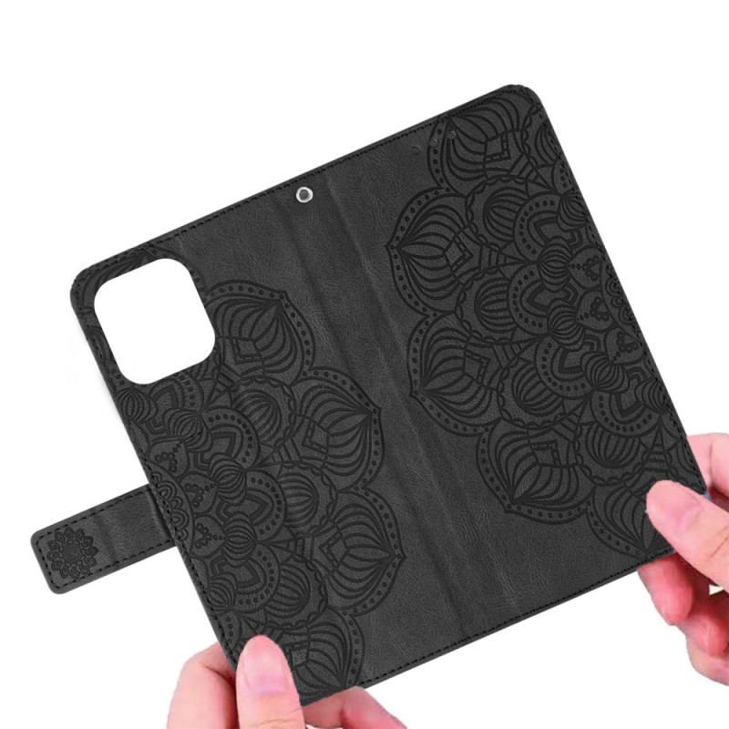 Flip Cover iPhone 14 Med Snor Strappy Mandala