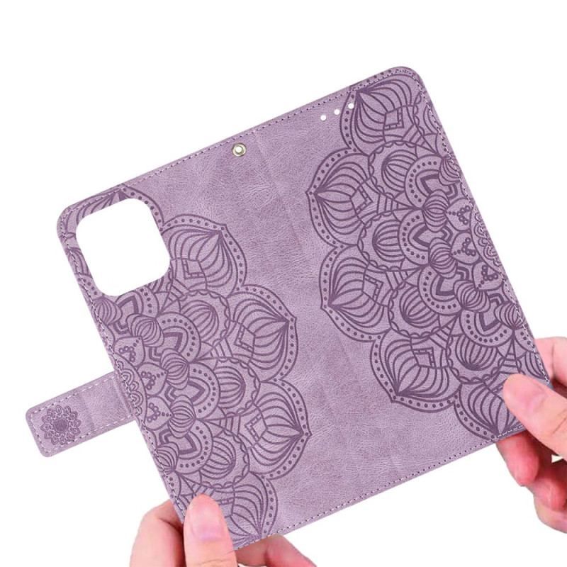 Flip Cover iPhone 14 Plus Mandala Med Snor