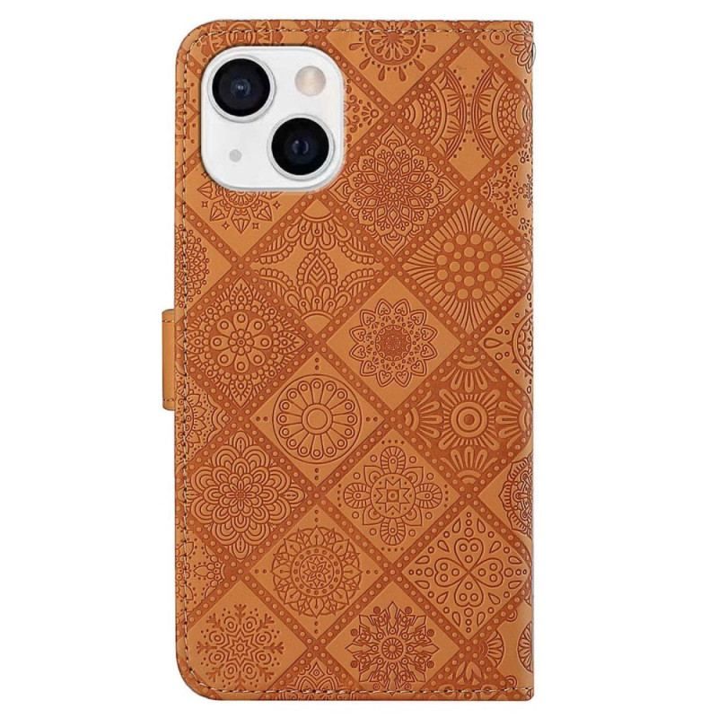 Flip Cover iPhone 14 Plus Tapestry Mønster