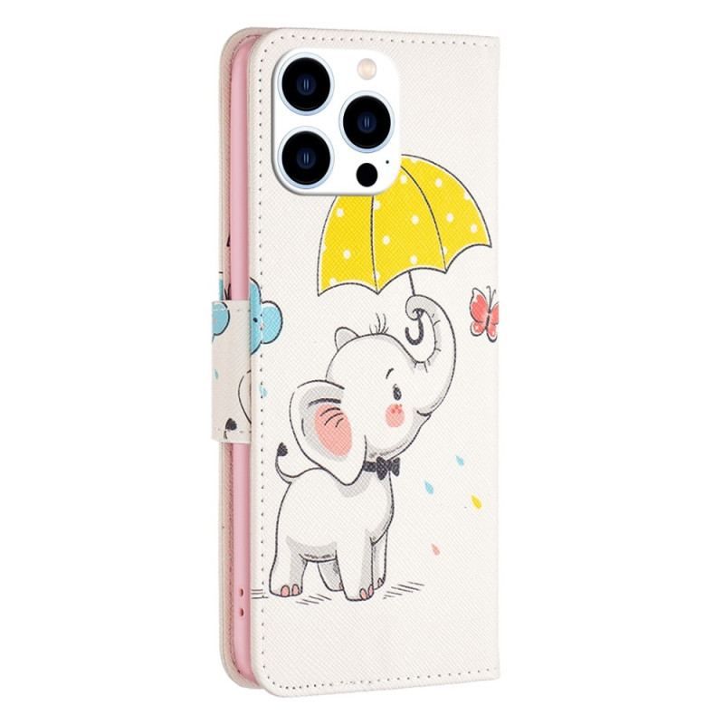 Flip Cover iPhone 14 Pro Baby Elefant