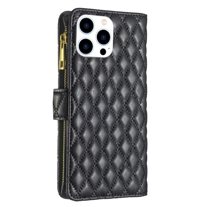 Flip Cover iPhone 14 Pro Binfen Farvestil Quiltet