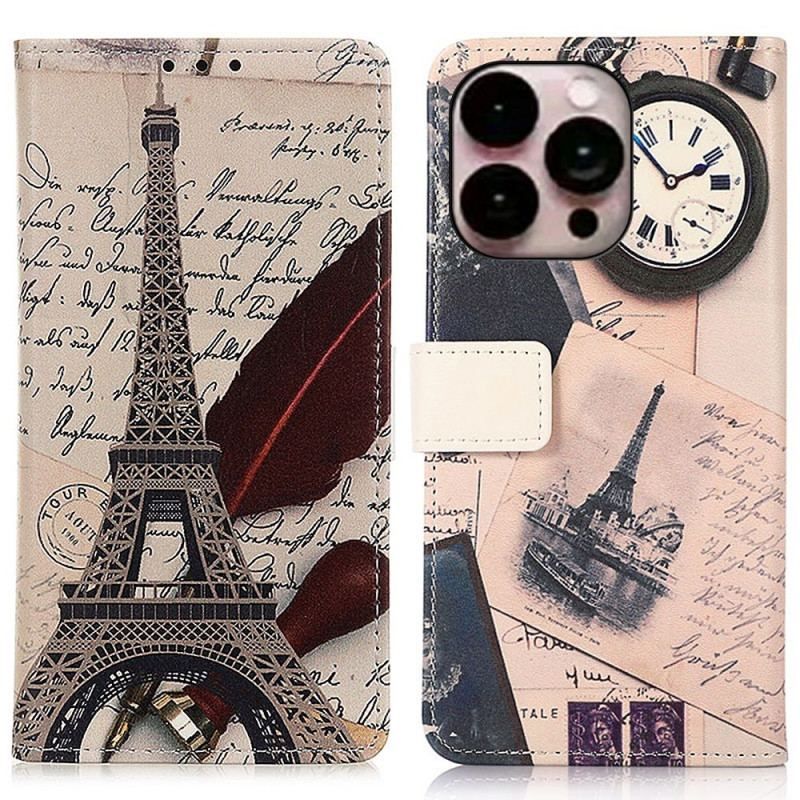 Flip Cover iPhone 14 Pro Max Poetens Eiffeltårn