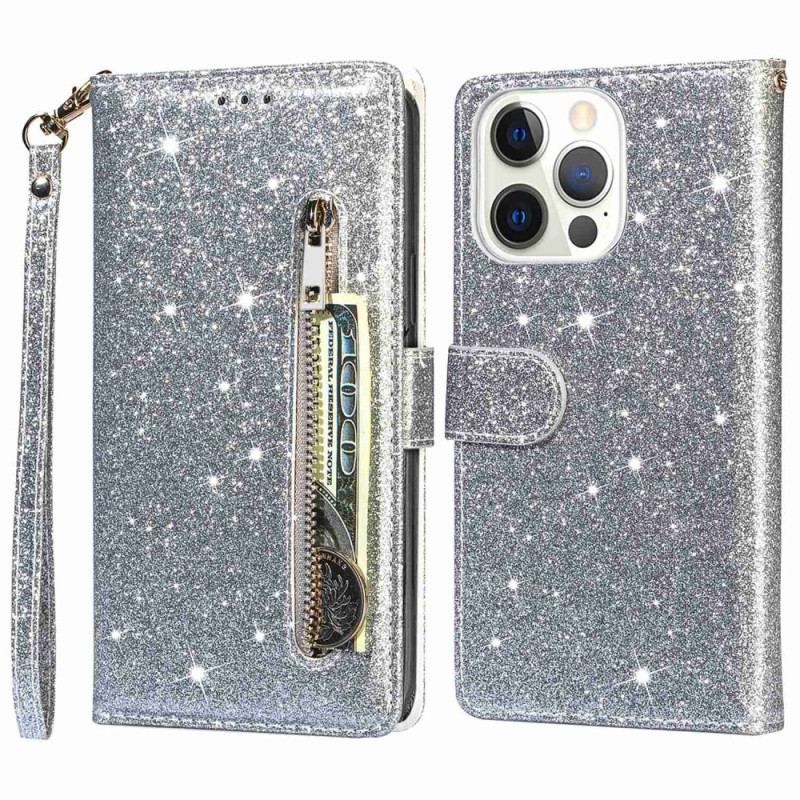 Flip Cover iPhone 14 Pro Max Punge Etui Glitter Tegnebog